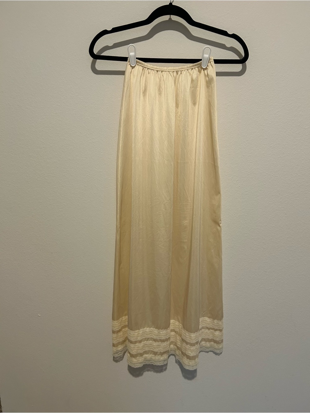 Light Cream Maxi Lingerie Slip Skirt